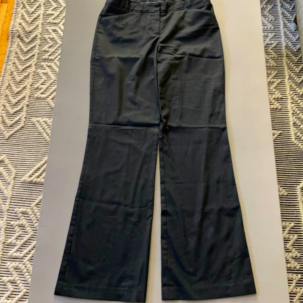 Express Editor Black Striped Slacks